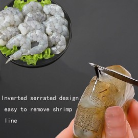 2 PCS Shrimp Deveiner Tool and Shrimp Peeler,Stainless Shrimp Knife ShrimpThread Knife Shrimp Deveining Tool，Easy to Use Shrimp Deveiner