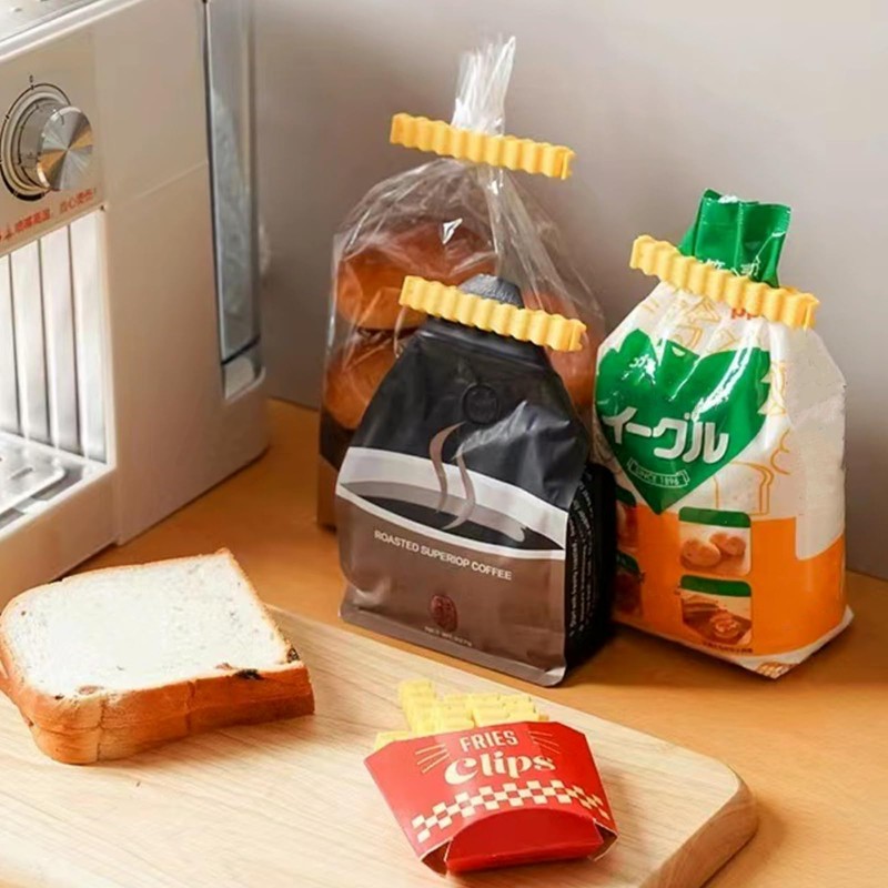 Cute Potato Fry Design Food Clips - Durable Food Bag
