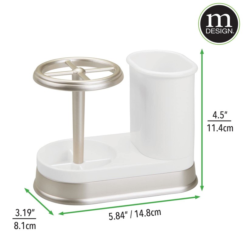 mDesign Decorative Bathroom Dental Storage Organizer Holder Stand for Electric