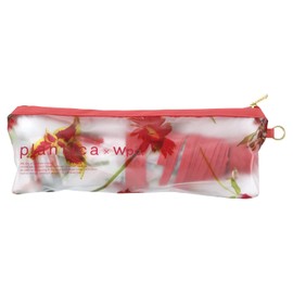 PLV001-017-002 Plastic Umbrella Plastic, Mini Red Folding Umbrella, Ribs, 19.7 inches (50 cm), Women's, Fiberglass, Floral Pattern, Cute, Stylish, Women's, Commuting to Work or School