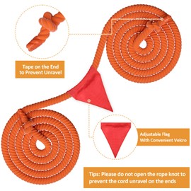 Thadavo Field Day Tug of War Rope with Flag for Kids and Adults, Family Reunion Birthday Party Games, Summer Outside Lawn Games, Camping Picnic Carnival Games for Team Building Activities, Orange 60FT