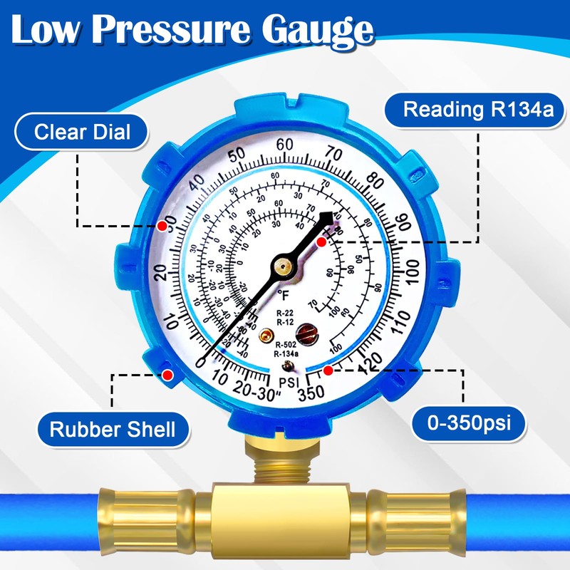 Refrigerator Freon Recharge Hose Kit-R134a R12 R22 Fridge Recharge Tool