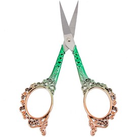 SUNNYCLUE 1 Piece Embroidery Scissors Sharp Small European Scissors Antique Vintage Style Stainless Steel Plum Blossom Sewing Scissors for Fabric Thread Crafts Cutting Craft Supplies DIY Tool Scissors