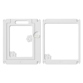 Acrylic Clear Dog Play Pen Indoors, Puppy Playpen with Door for Small Dogs Puppies, Transparent Plastic Pet Playpen Cage Fence Crate Kennel for Cat Kitten Rabbit Bunny Ferret etc (White-2 Panels)