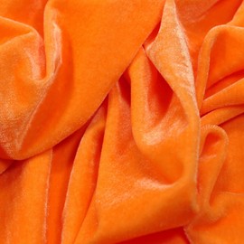 The Wide 60" Spandex Velvet Fabric for Costume, Apparel, Craft and Sewing by 2Yards(Orange 2Yards)