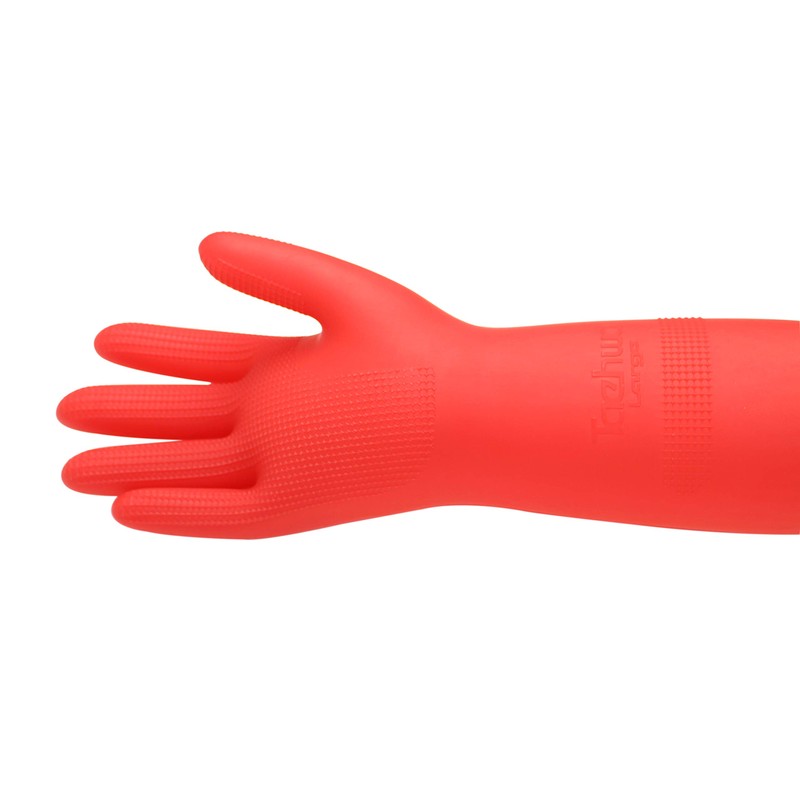 Rubber Cleaning Gloves Kitchen Dishwashing Glove 2-Pair,Waterproof Reuseable, Made in