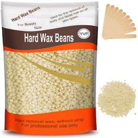 Hard Wax Beads for Hair Removal, Yovanpur Wax Beans For Sensitive Skin, Wax Beads for Brazilian Waxing, Bikini Legs Face Back Eyebrow Chest, At Home Pearl Wax Beads For Women Men, 300g (10 Oz)/bag with 10pcs Wax Spatulas (Cream)