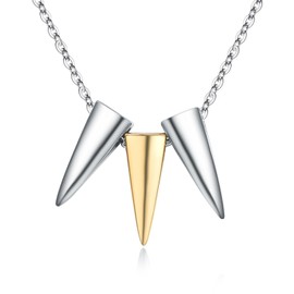 Lmoneta Simple Gold Silver Triangle Necklace 925 Sterling Silver Simple Minimalist Jewelry for Women