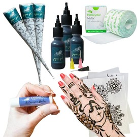 SARAHENNA Ultimate Jagua Gel Professional Bundle For Temporary Tattoos | Free of Synthetic Dyes | Body Art Quality party tattoo Makeup Gentle Cosmetic