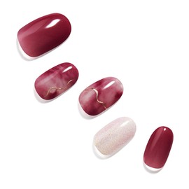 Dashing Diva WMA006KJ Nail Tip, Nail Seal, Gel Nail Seal, Color Gel, False Nail Seal, Hand, Glow, Gloss, Cherry Marble, Red