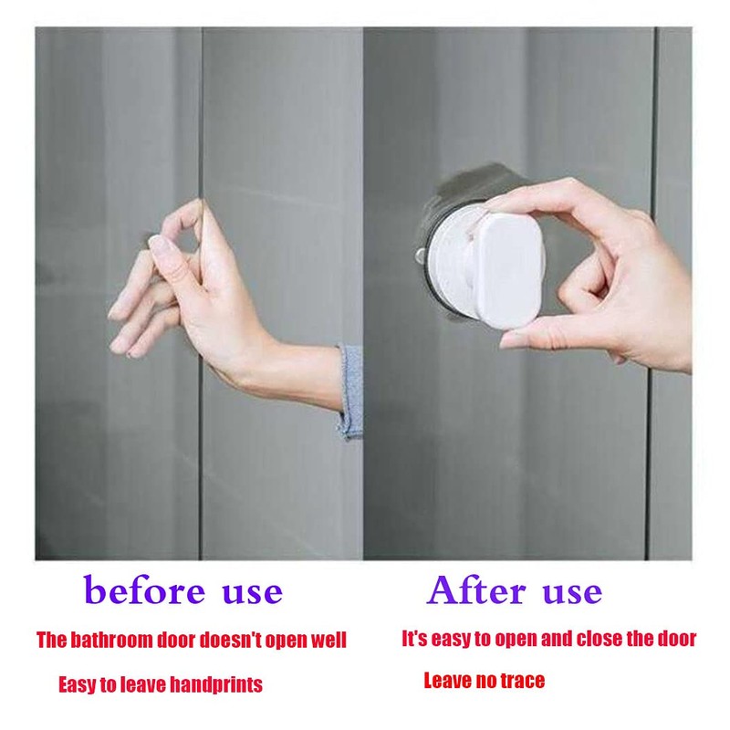 WANLIAN-Powerful Suction Cup Glass Mirror Door Handle, Refrigerator Drawer Bathroom