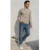 Sailwind Mens V-Neck Wool Knit Casual Pullover Sweater Khaki