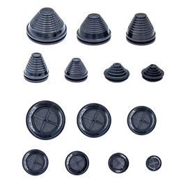 Tutuxio 44pcs Rubber Grommet Kit, 14 Size Tower Shaped and Round Double Sided Rubber Firewall Hole Plug for Wire Plug Plumbing Protection