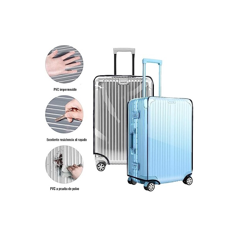 3 Fundas de Equipaje Transparentes Protectoras Impermeables PVC de Maleta,