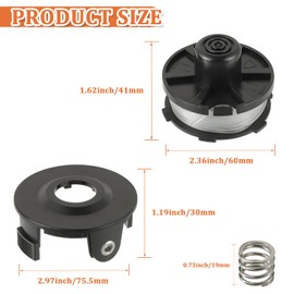 JAMHER 3 Stücke Fadenspulen für Makita 196146-9/195858-1, Länge 8m, Ø1,60mm für Rasentrimmer 18V DUR181Z, DUR181RF, DUR181 mit Spulenabdeckung(3 Spulen+1 Kappe+1 Frühling)