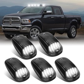 5PCS Smoke LED Cab Light White Top Roof Running Cab Marker Lights Lamp Assembly 36 LED Compatible with Ram 1500 2500 3500 4500 5500 2003-2018 Pickup Trucks