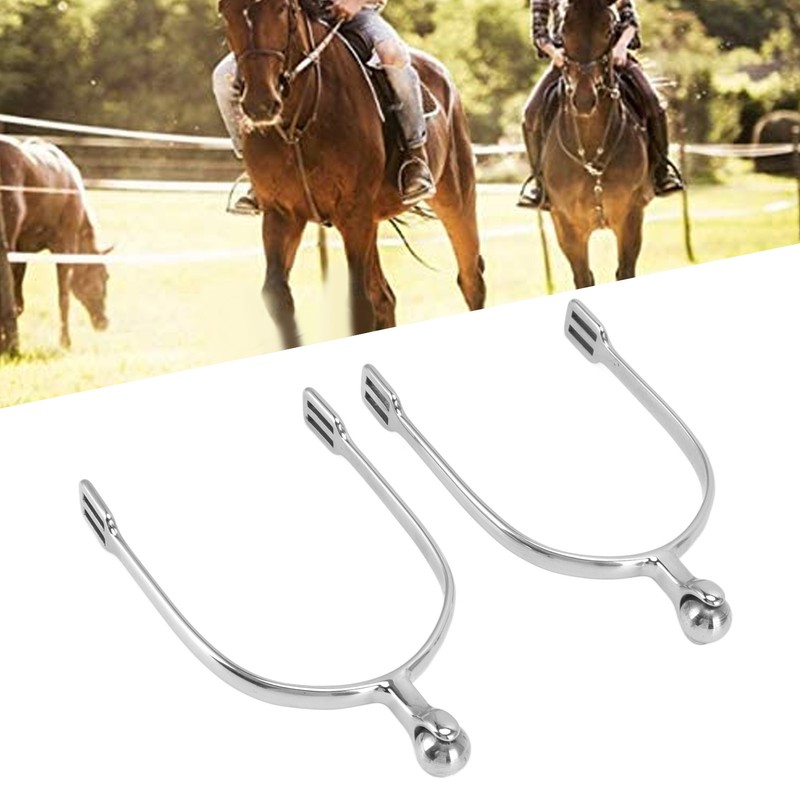 1 Pair Horse Spurs Stainless Steel Western Cowboy Equestrian Boot