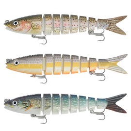 NATVIC Fishing Lure bass Lure, 3D Lifelike Swimbait, Realistic Design with Wiggling Action