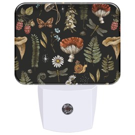 AKKAVNIA Night Light Forest Plants Witchcraft Plug-in Wall LED Night Lamp with Dusk-to-Dawn Smart Sensor Lamp for Adult Bedroom Living Room Hallway Kitchen