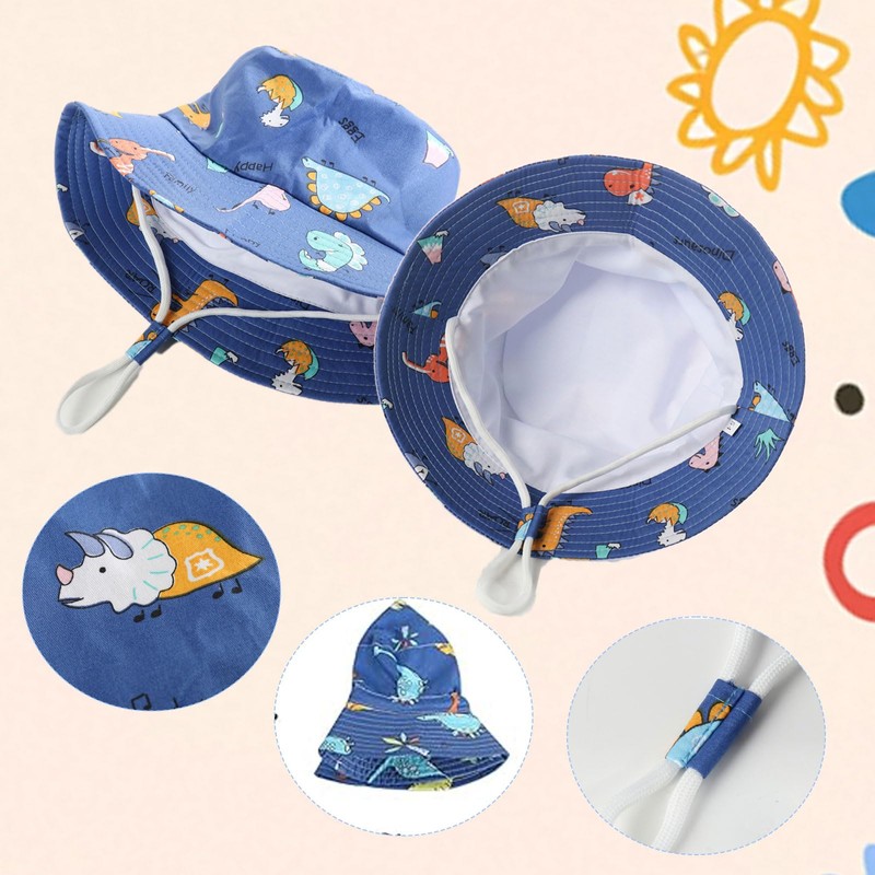 FOUNSHO 2 Pieces Baby Bucket Sun Hat, Kids Summer Outdoor