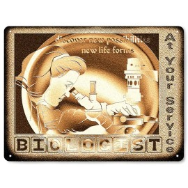 Biologist metal sign Microscope scientist great gift vintage style decor art 540