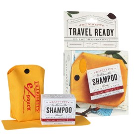 J·R·LIGGETT'S All-Natural Original Formula Shampoo Bar .65oz and Mini Travel EZ Pouch Pack, Supports Strong and Healthy Hair-Nourish Follicle with Antioxidants and Vitamins,Detergent and Sulfate-Free