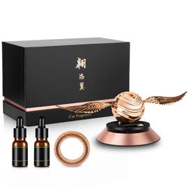 Kwak's Car Air Freshener, Solar Car Air Freshener with Swinging Wings for Car Interior Car Rotation Decoration Accessories (Rose Gold, 2 Aroma)