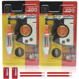 ARTCOLO 2 PCS Magnetic Plumb Bob Kit - 15 oz(425g) Plum Bob With 26 ft(8m) Automatic Stretching String,4 pcs Pencils, 2 pcs Pencil Sharpener