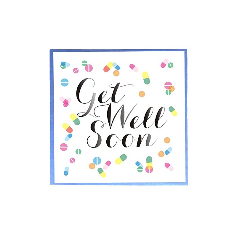 Claire Giles Quill Pills Get Well Soon Greeting Card, Multi,