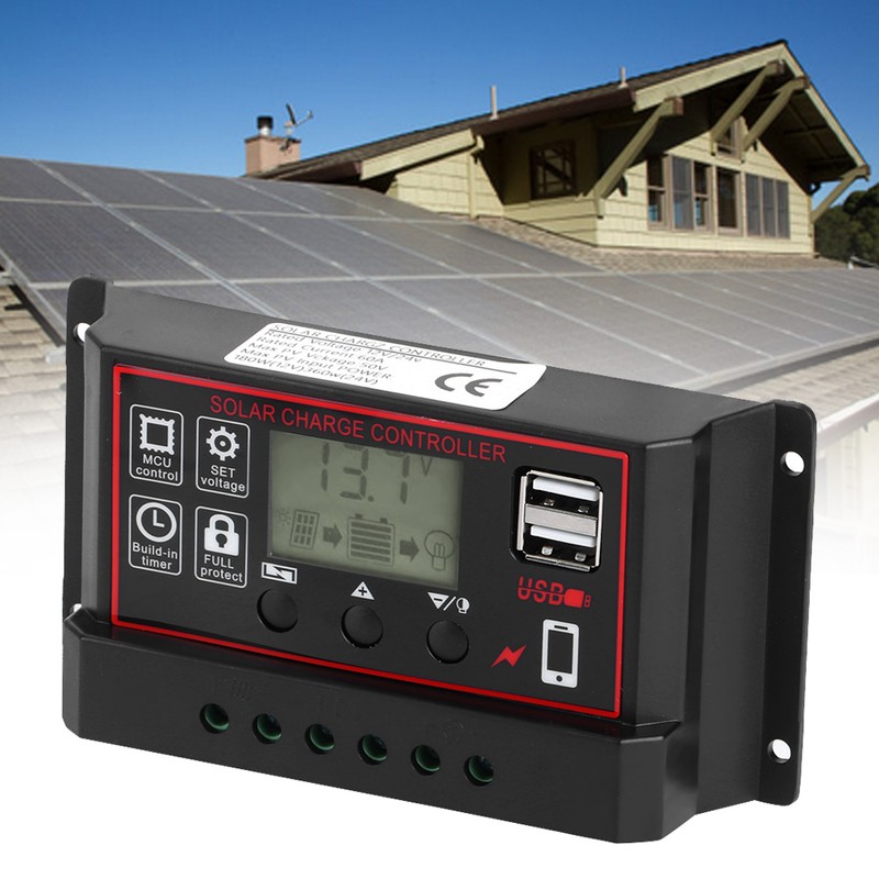 12V 24V Solar Photovoltaic Meter Intelligent Digital Display Controller USB