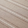 ZeeMart Hemstitched Embroidery Striped Boho Tablecloth 54x54 Inch Taupe, Heavy