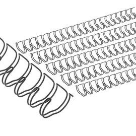 PATIKIL 14mm (9/16") Double Loop Wire Binding Combs, 50 Pcs Metal Twin Loop Binding Coils 120 Sheet Capacity 2:1 Pitch 21 Ring Binding Spines, Black