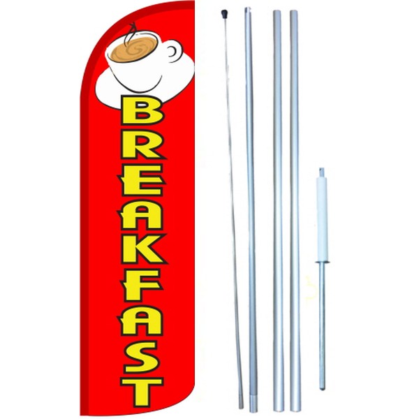 Breakfast (Red) Swooper Windless Flag Kit (full sleeve) 3ft X