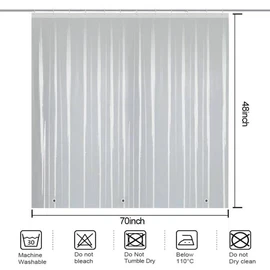 YISURE Short Shower Curtain Liner 48 Inch Length, Clear Peva Vinyl Waterproof Walk in Tub Shower Curtain Sets with 3 Heavy Magnets 70x48''