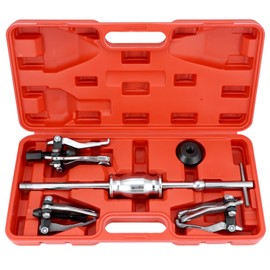 QWORK 3 Jaw Gear Bearing Slide Hammer Puller Set - Universal Internal & External Gear & Pulley Puller for Automotive Maintenance, Efficiently Removes Gears, Bearings, Grease Retainers, Oil Seals