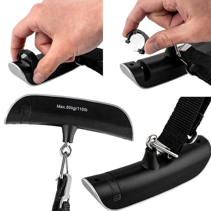 IMEX Digital Luggage Scale with LCD Display 50kg Capacity Silver