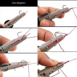 Yosoo Health Gear Fishing Knot Hook Step Tool Set, Manual Line Tying Double Fast Knot Tying with Sub-Line Tackle Accessories, Knotting Metal Tying Device, Fast