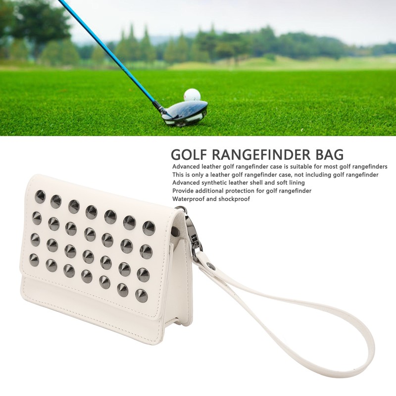 Outdoor Golf Rangefinder Leather Case Storage Bag Portable Golf Balls