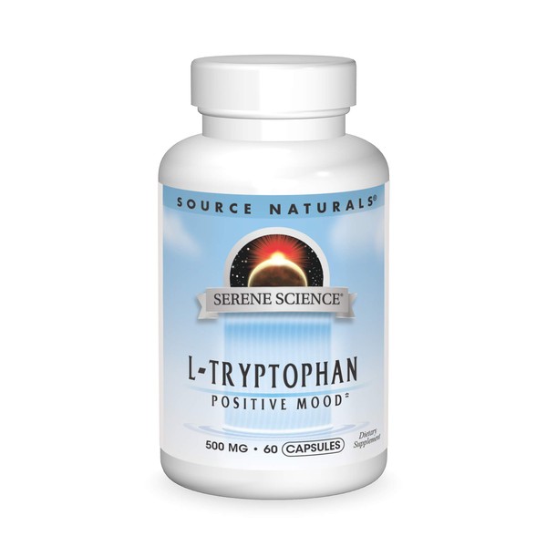 SOURCE NATURALS Serene Science L-Tryptophan 500MG - Supports Positive Mood - 60 Capsules