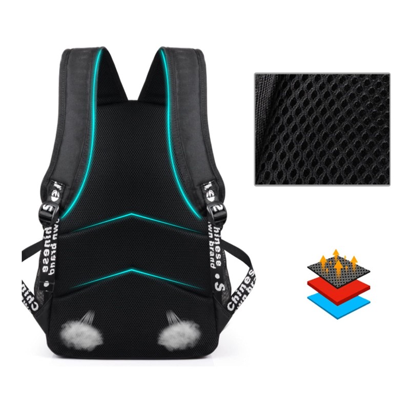HIPOTUO Anime Luminous Backpack, 16' Laptop Backpack with USB Charging