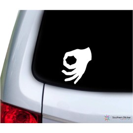 Circle Punching Game Made You Look 3.9x4.8 inches Size Sticker State Decal Vinyl Laptop car Window Truck - Made and Shipped in USA (White)