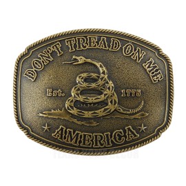 Unbranded America Don't Tread On Me Gadsden Flag Snake Belt Buckle Antique Bronze Tone