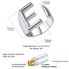 KeyStyle Initial E Ring Alphabet Silver Tone Stacking Ring Adjustable
