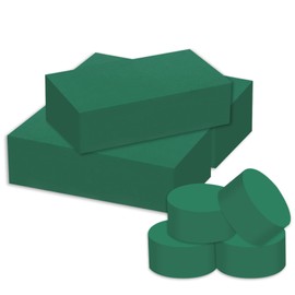 7 Pack Floral Foam Blocks, Round Foam & Block Foam Set, Green Wet & Dry Flower Foam for Fresh & Artificial Flower Arrangement, Florist Supplies for DIYs, Arts, Crafts & Weddings