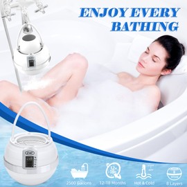 CUOLL Bath Filter for Tub - 8 Stage Filtration, 2500 Gallons BPA Free, Easy Install, Hotel Grade Bath Filter Suitable for Baby, Pets & Those with Sensitive Skin （Screen Display）