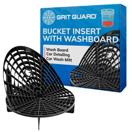 The Original Grit Guard Bucket Insert with Washboard Combo | Removes Dirt from Wash Mitt for Detailing | Car Wash Bucket Insert & Washboard | Black/Black