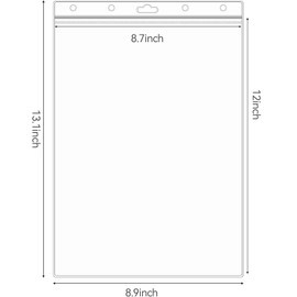 Hontmy Waterproof Job Ticket Holders 10 Pack Sheet Protectors 8.5 x 11 Letter Size/A4 Dry Erase Pockets Clear Plastic Sleeves Reusable (Set of 10 - Vertical)
