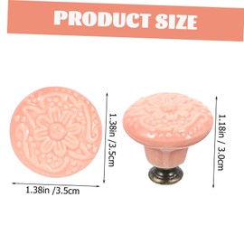 Operitacx 6pcs Ceramic Drawer Knobs Simple Country Style Cabinet Pull Handles Color Glaze for Kitchen and Bathroom