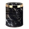 Luxury Metal Waste Bin with Leather Cover,Open Top Office Wastebasket,Double