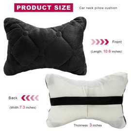 BWBWND 2PCS Car Headrest Pillow, Soft Comfortable Vehicle Neck Pillow Head Rest Pad, Breathable Auto Seat Headrest Neck Support Relieving Driving Fatigue, Universal Car Accessories (Black)